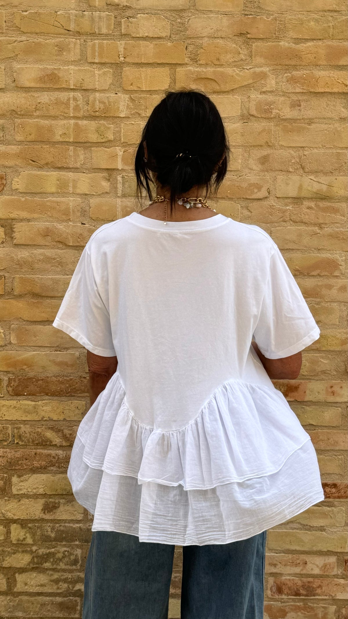 T-SHIRT VOLANT BIANCA