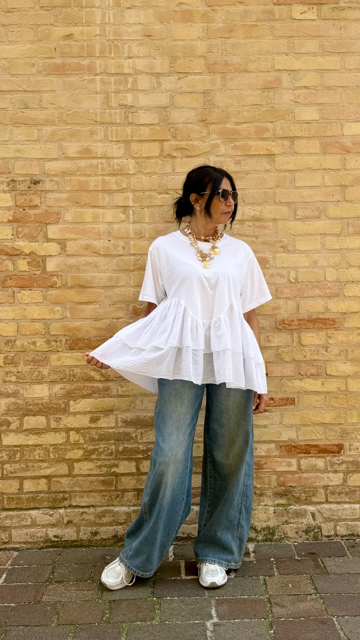 T-SHIRT VOLANT BIANCA