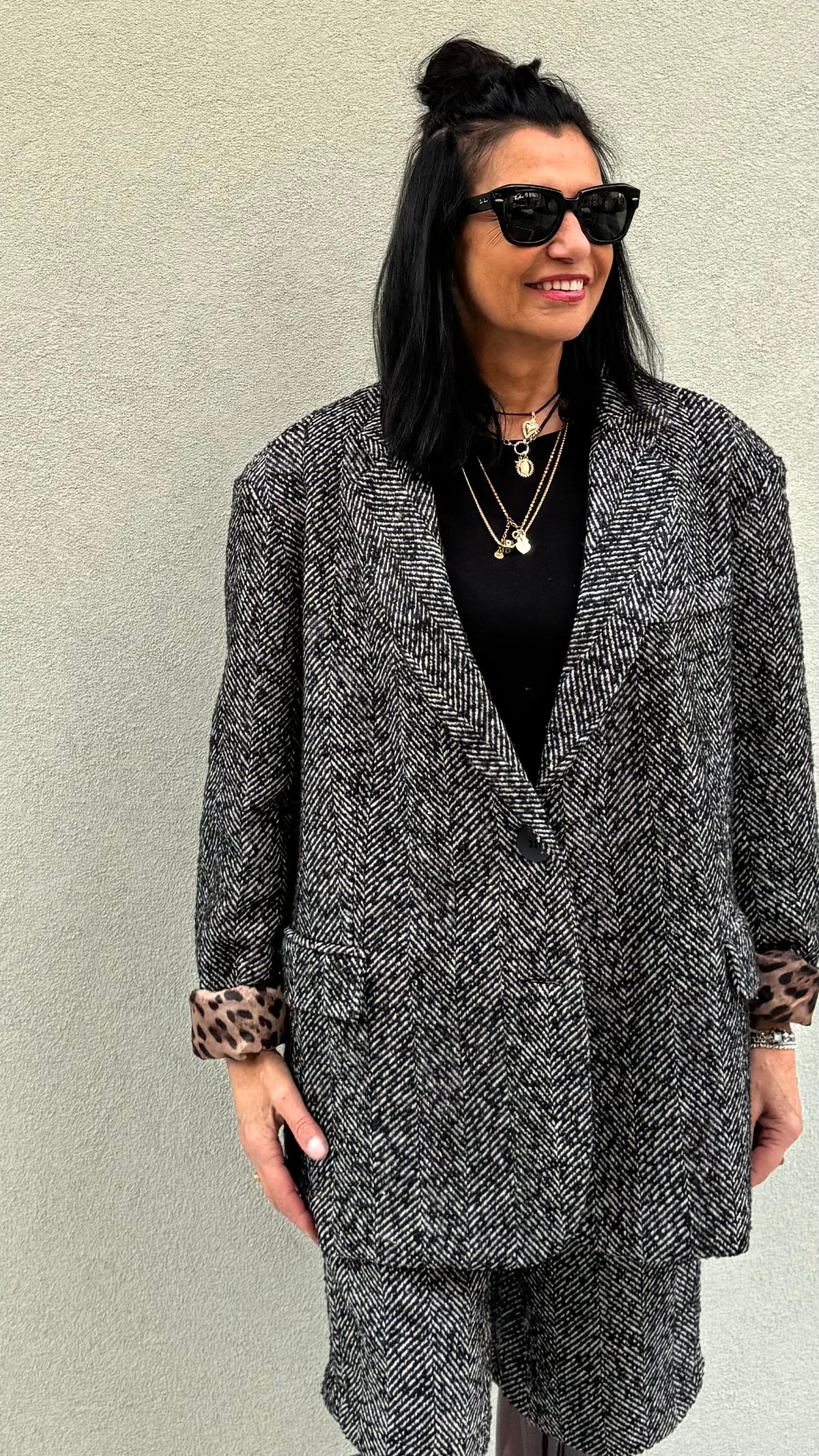 MAXI BLAZER SPINATO