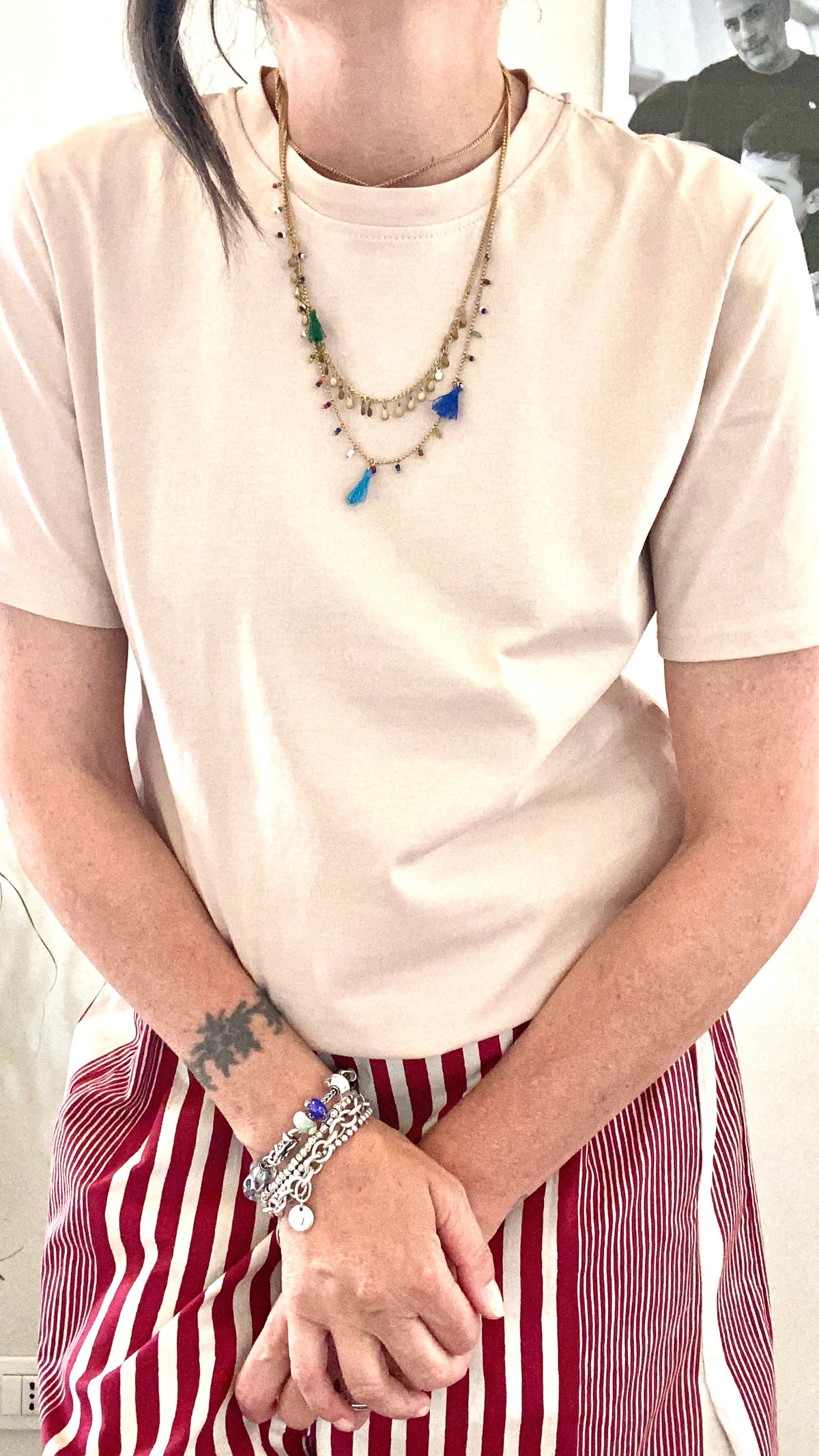 TSHIRT BASIC COLORE CREMA