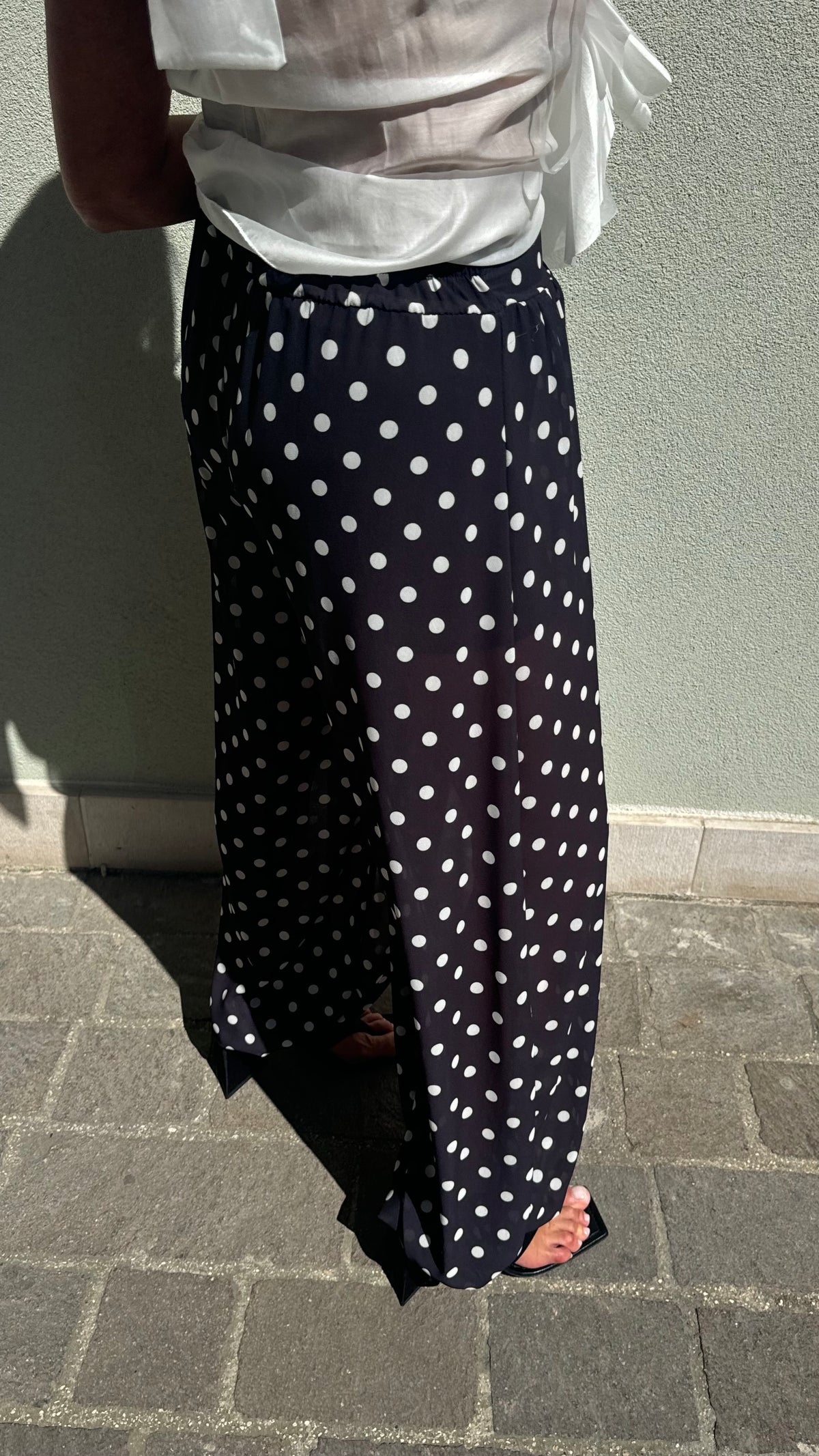 PANTALONE POIS ORGANZA NERO