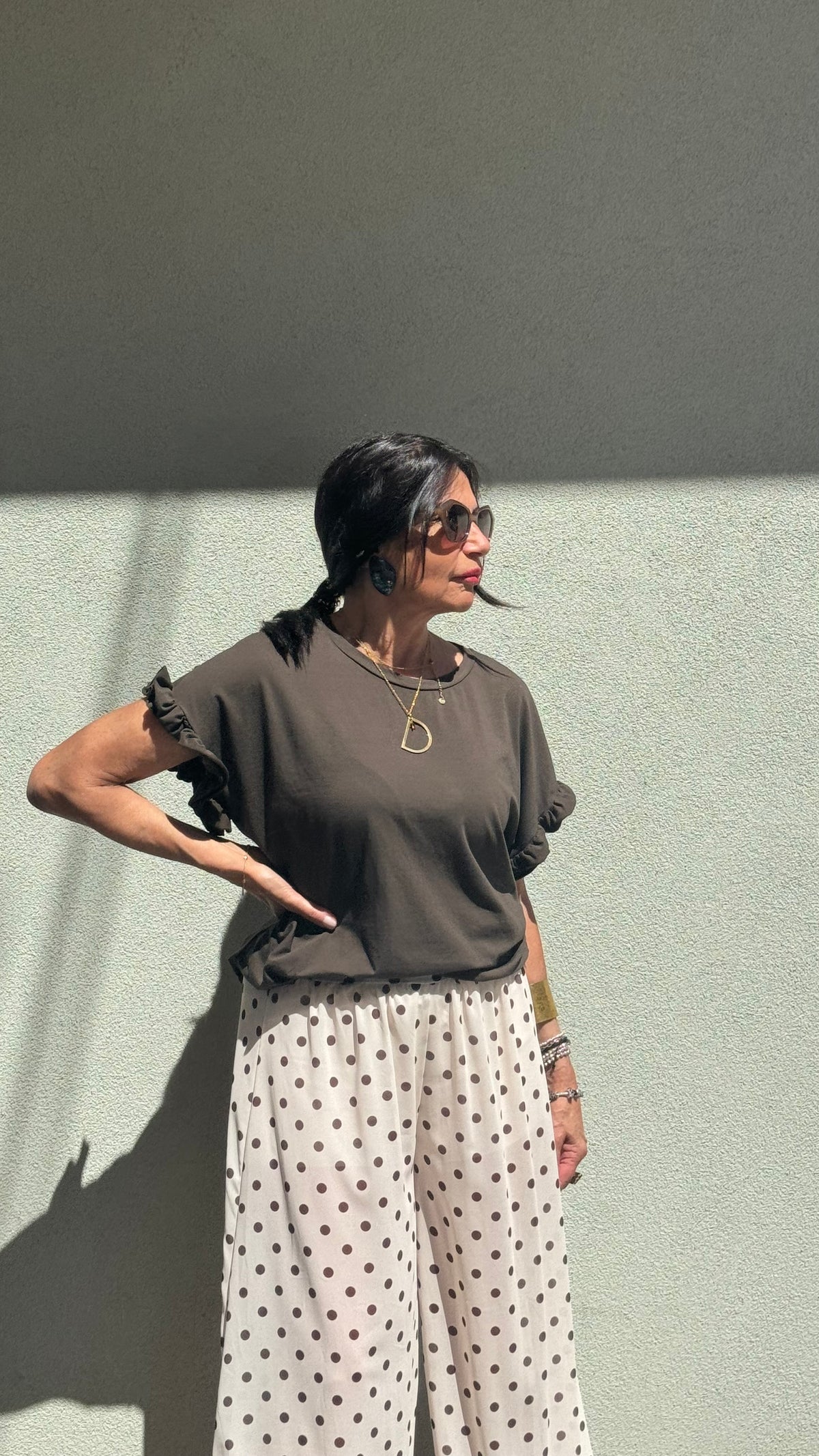 T-SHIRT MIRA VERDE CIOCCOLATO