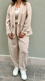 PANTALONE GESSATO CREMA