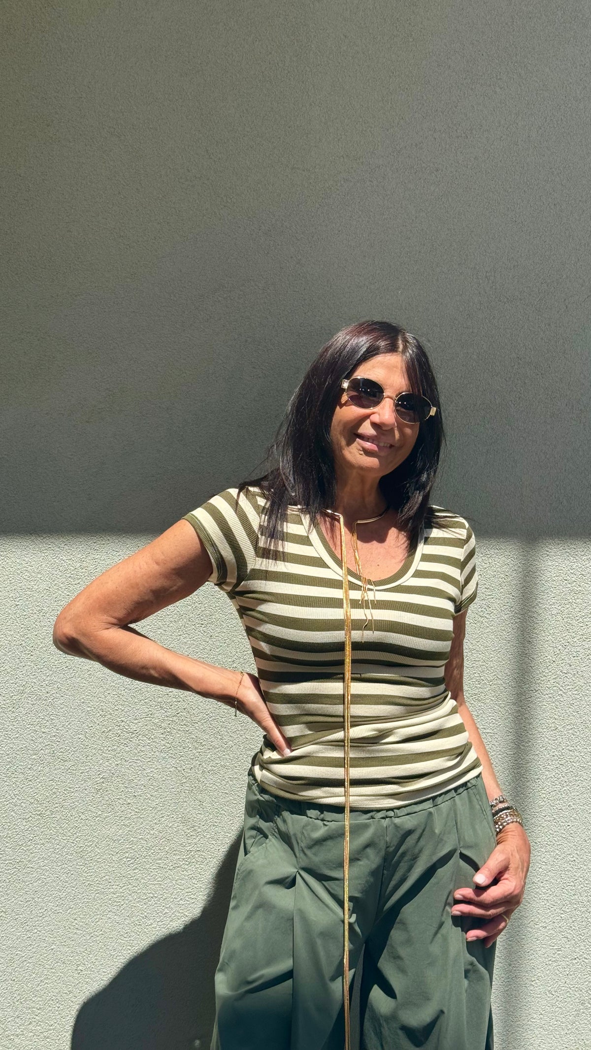 MAGLIETTA RIGHE VERDE MILITARY