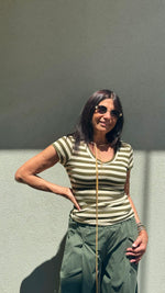 MAGLIETTA RIGHE VERDE MILITARY
