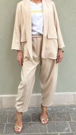 PANTALONE GESSATO CREMA