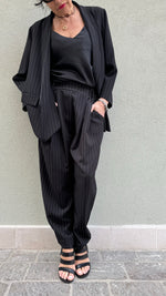 PANTALONE GESSATO NERO