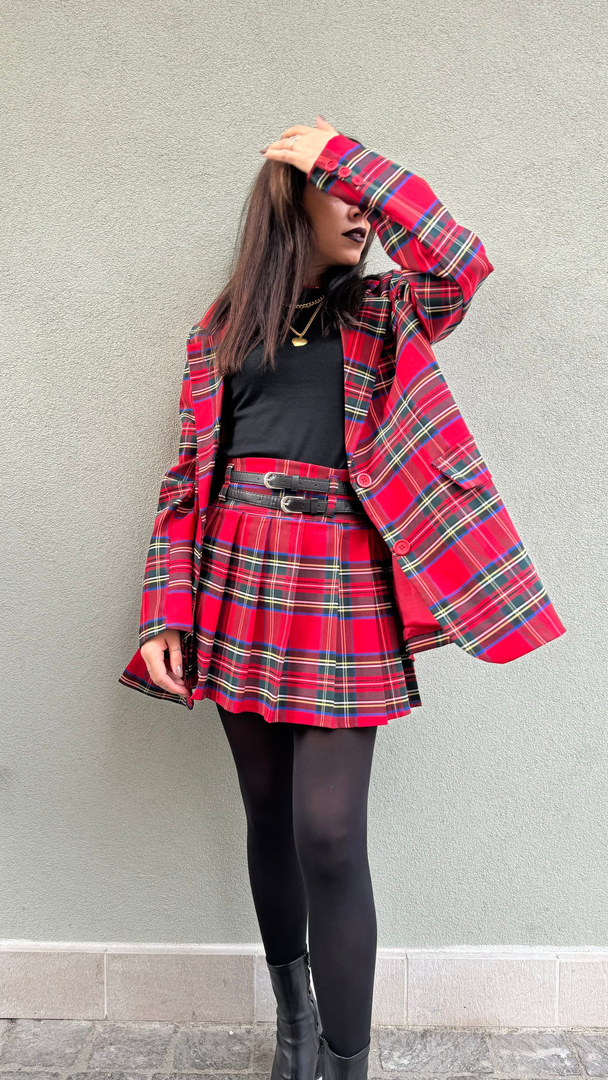 GONNA TARTAN A PIEGHE