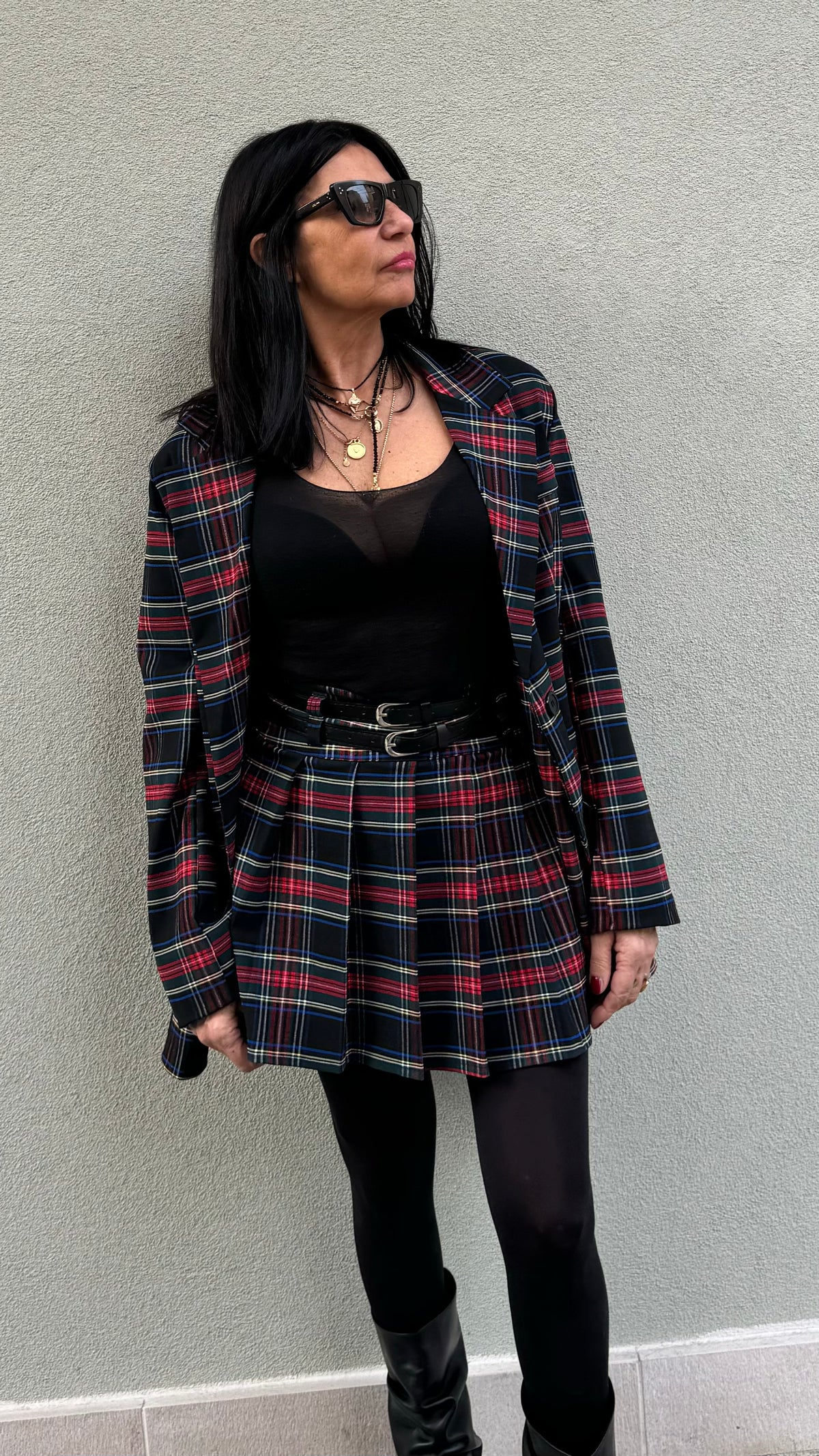 GONNA TARTAN A PIEGHE