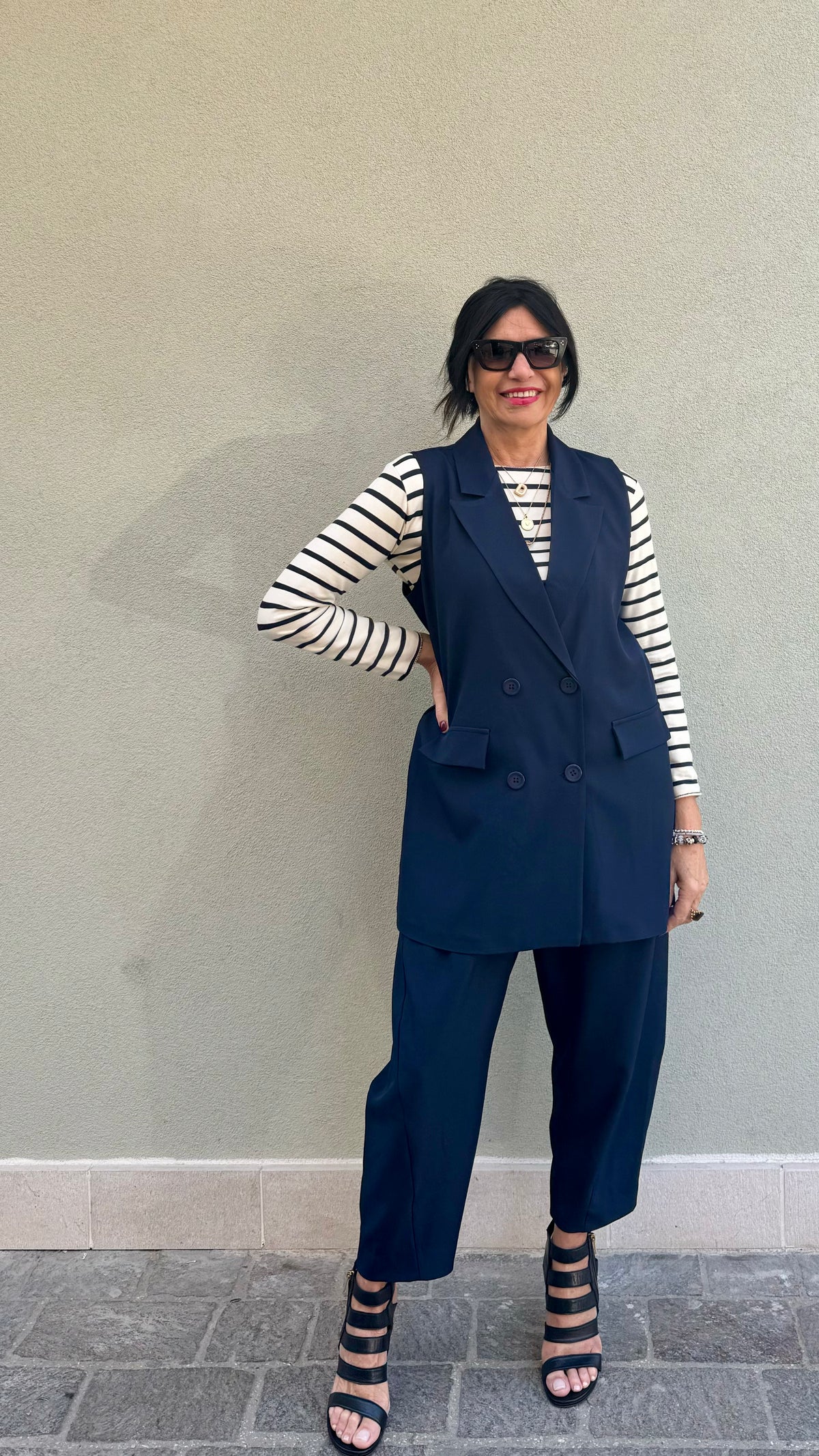 GILET OVERDOPPIOPETTO BLU