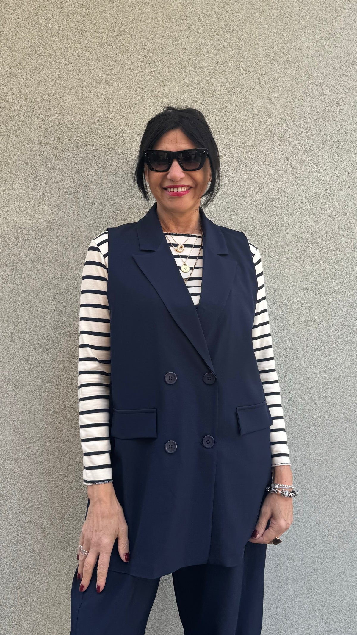 GILET OVERDOPPIOPETTO BLU