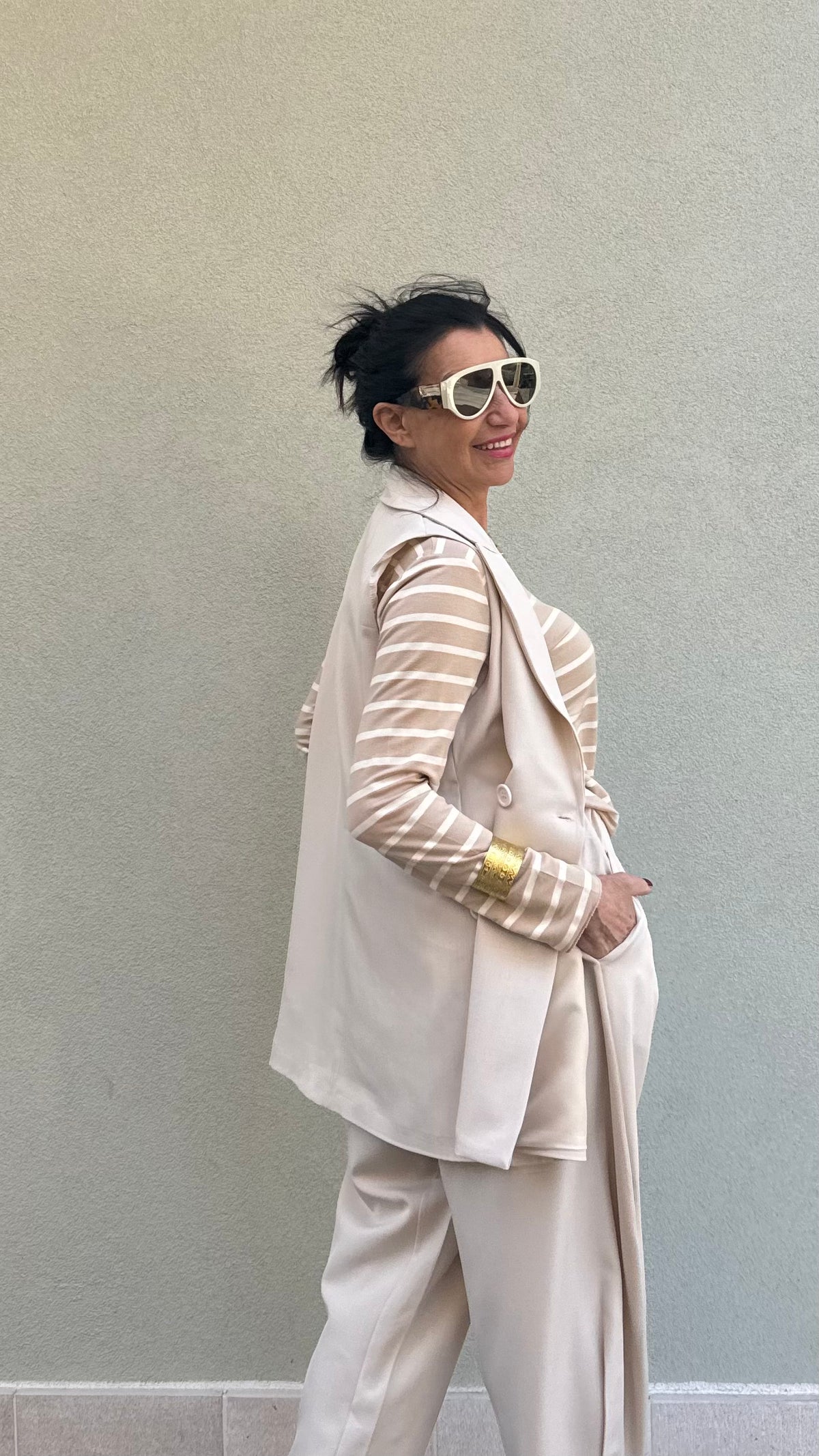 GILET DOPPIOPETTO PANNA