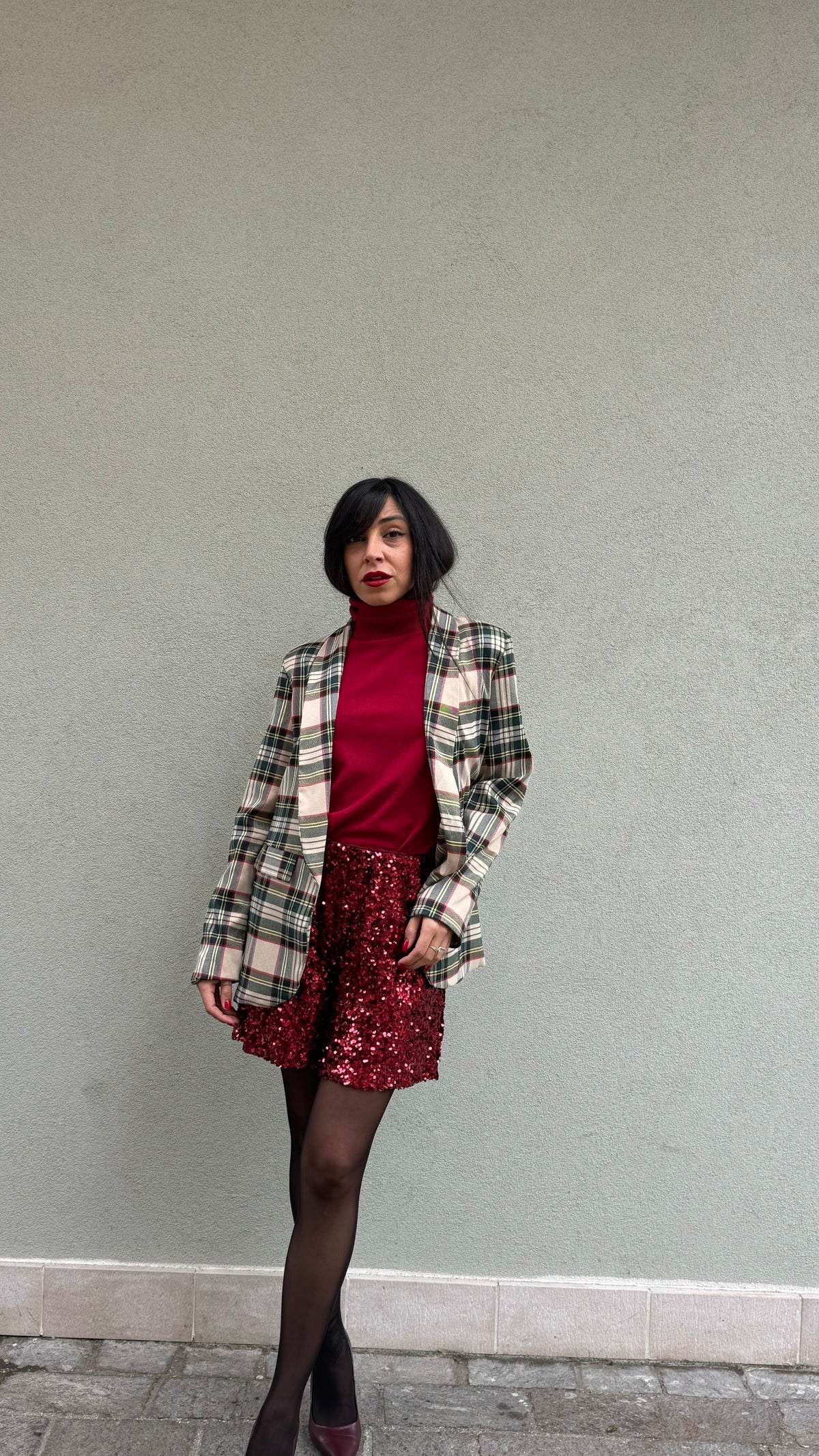 BLAZER TARTAN PANNA