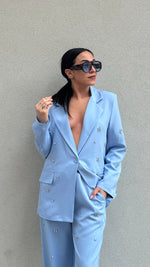 BLAZER CELESTE CON STRAS