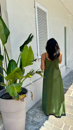 ABITO SATIN VERDE MILITARE