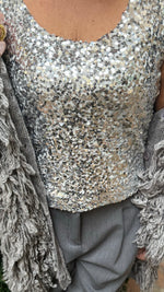 TOP ARGENTO SPALLA LARGA