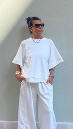 FELPA LARA MANICHE CORTE BIANCA