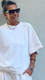 FELPA LARA MANICHE CORTE BIANCA