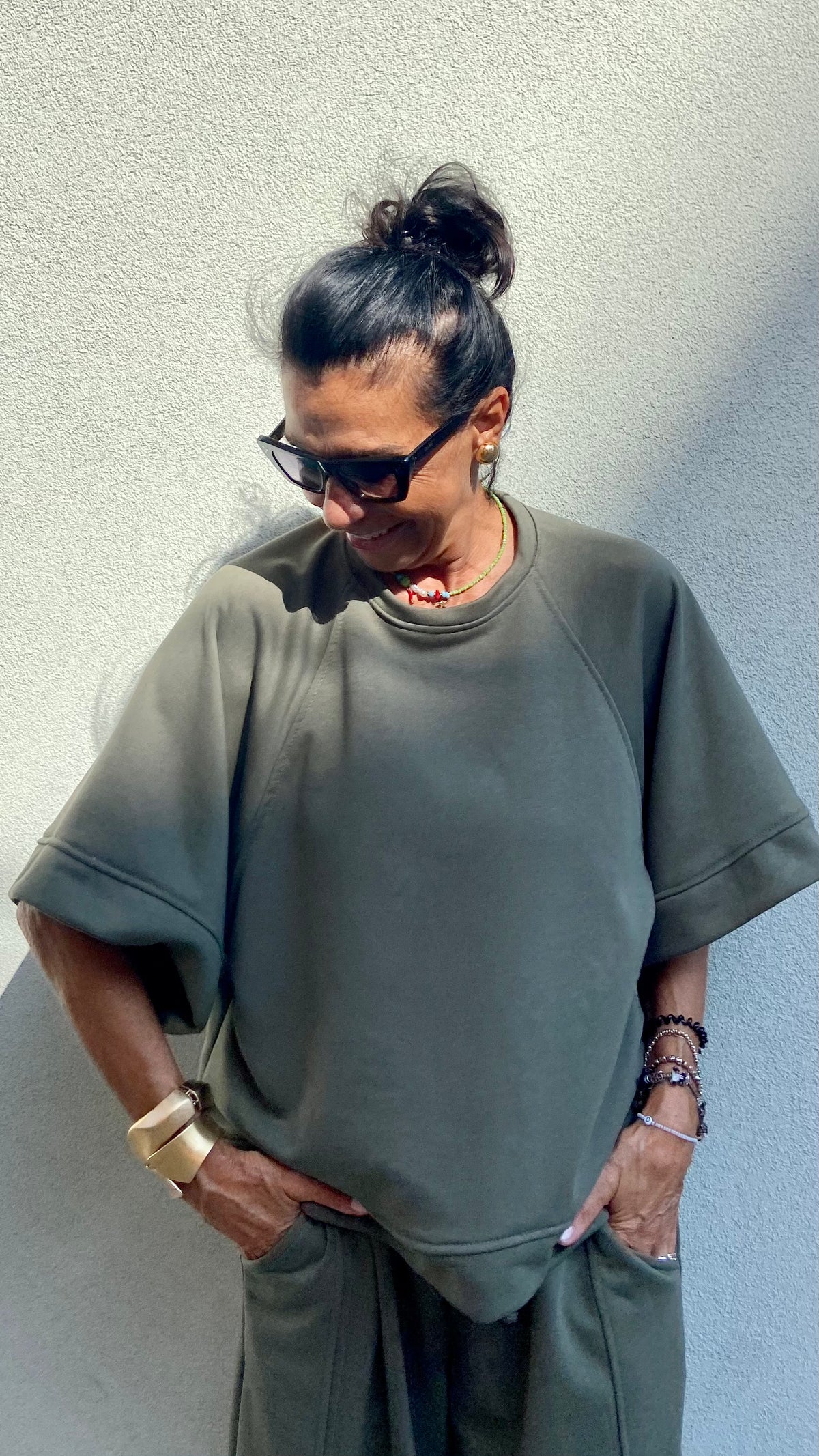 FELPA LARA MANICHE CORTE VERDE