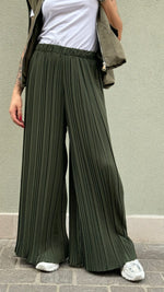 PANTALONE PLISSE' VERDE MILITARE