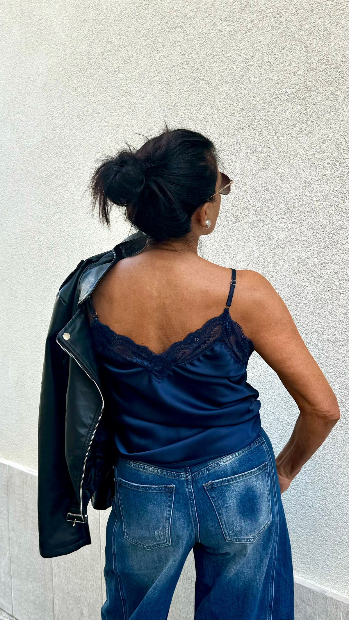 CANOTTA SATIN BLU
