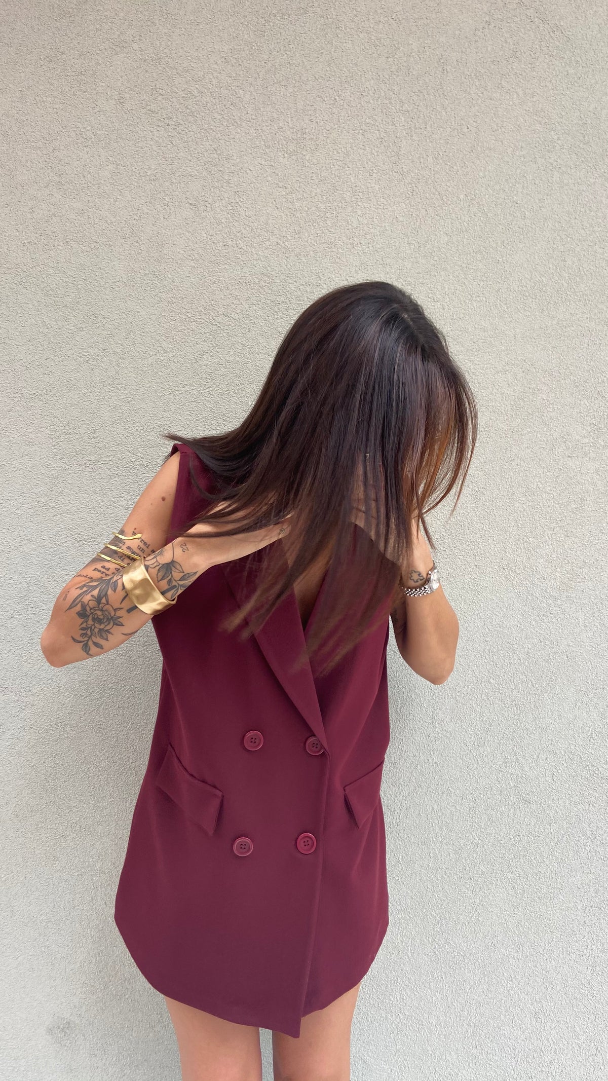 MAXI GILET DOPPIOPETTO BORDEAUX