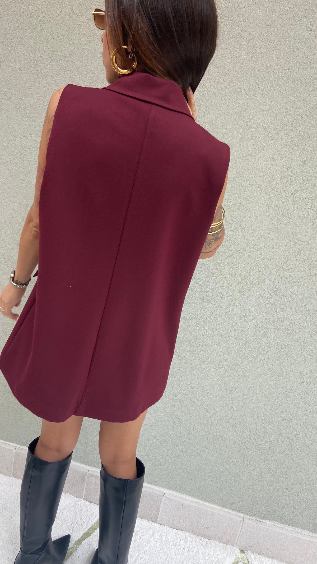 MAXI GILET DOPPIOPETTO BORDEAUX