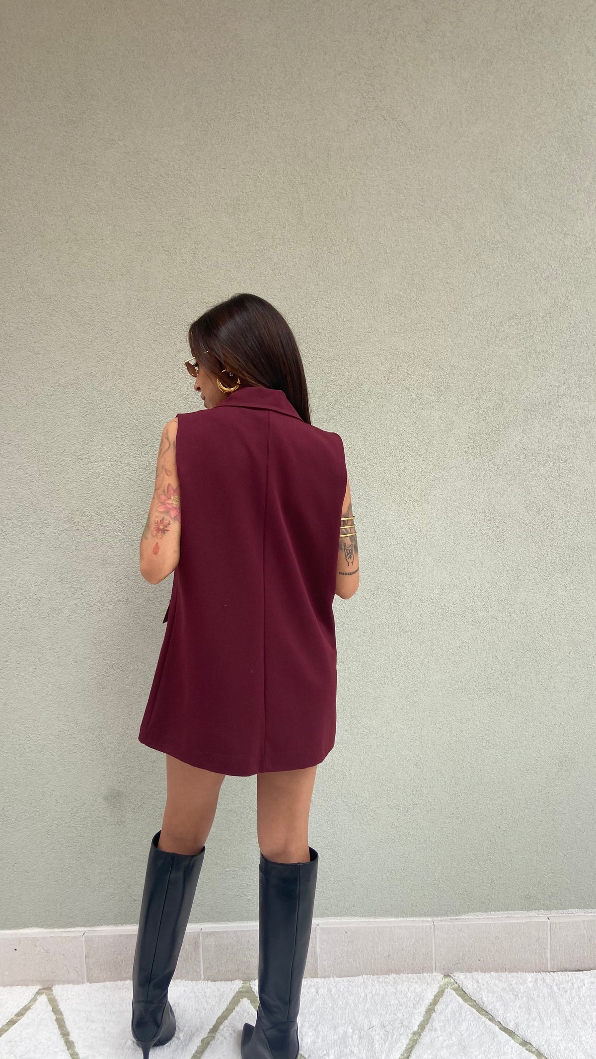 MAXI GILET DOPPIOPETTO BORDEAUX