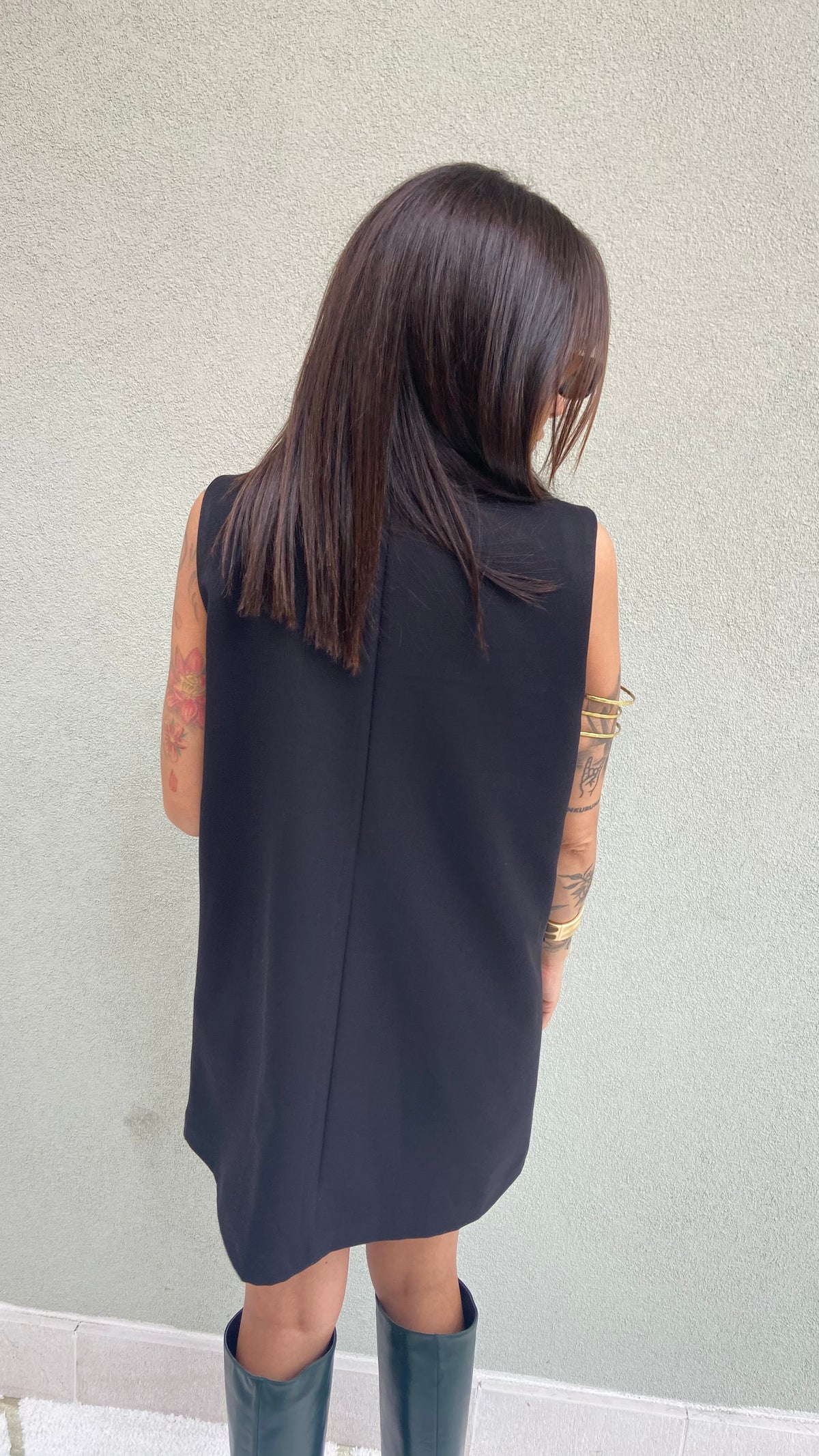 MAXI GILET DOPPIO PETTO NERO