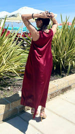 ABITO SATIN BORDEAUX