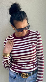 T-SHIRT MONICA RIGABIANCA E BORDEAUX