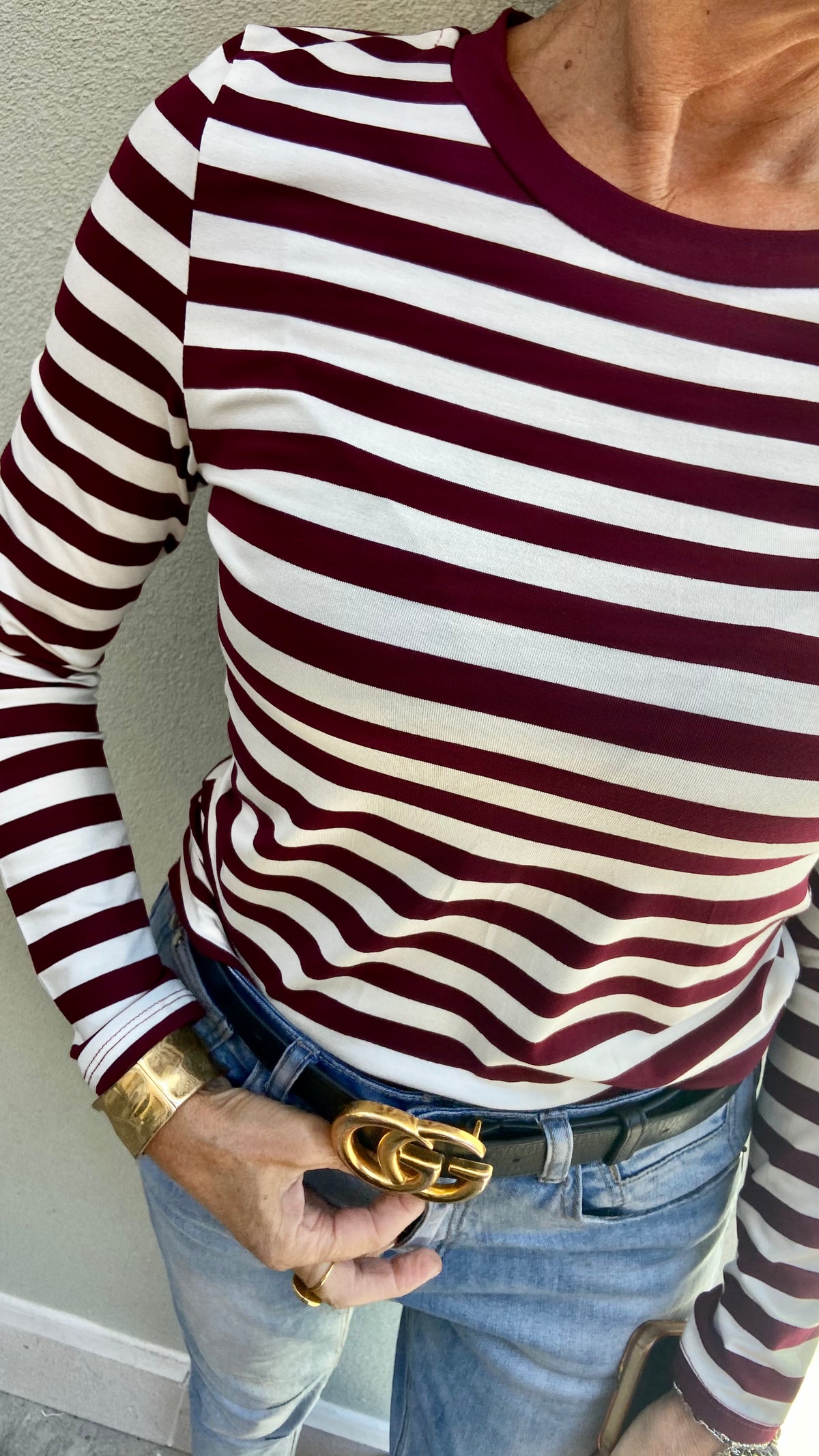 T-SHIRT MONICA RIGABIANCA E BORDEAUX