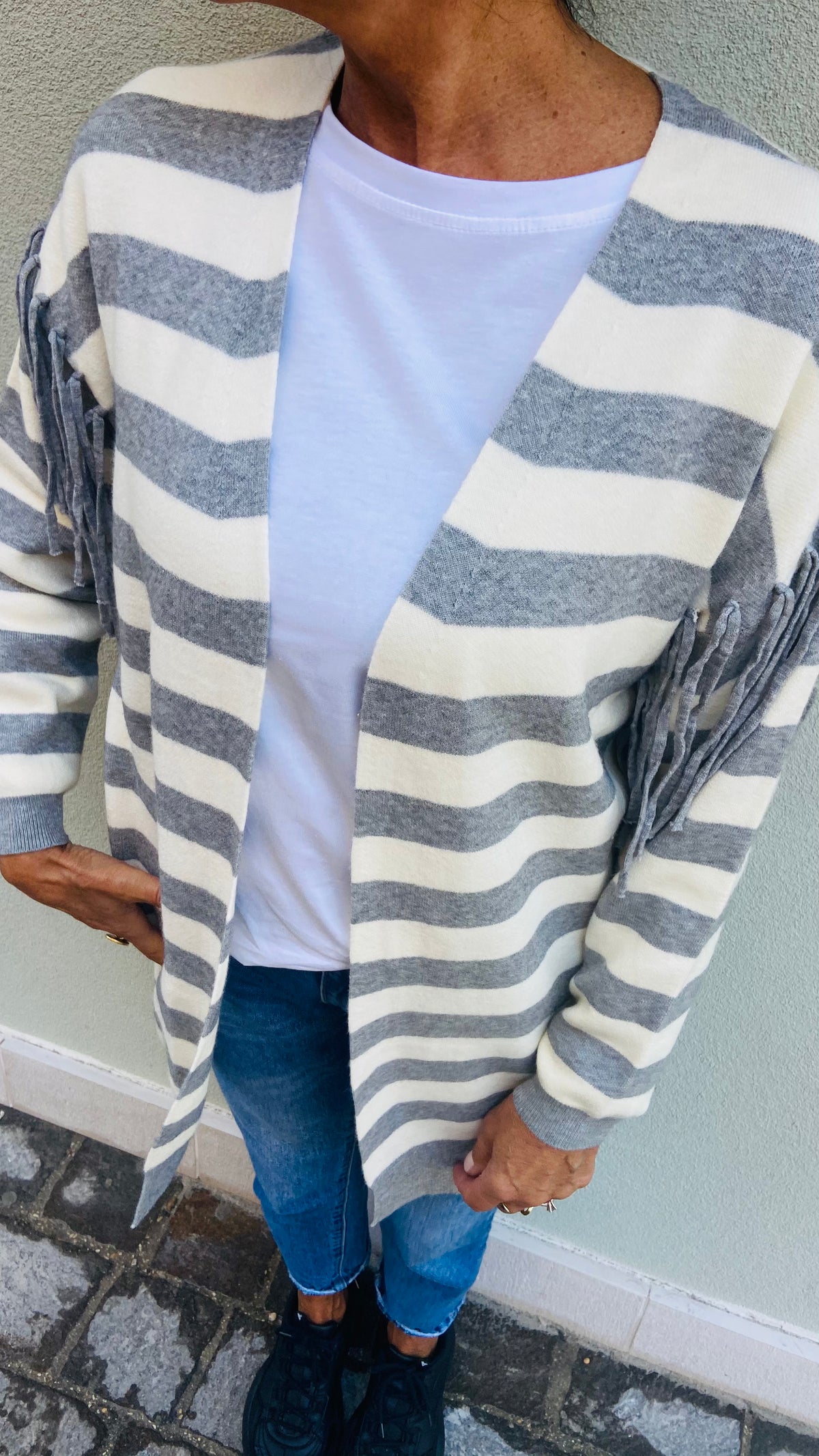 CARDIGAN FRANGIA RIGA GRIGIA