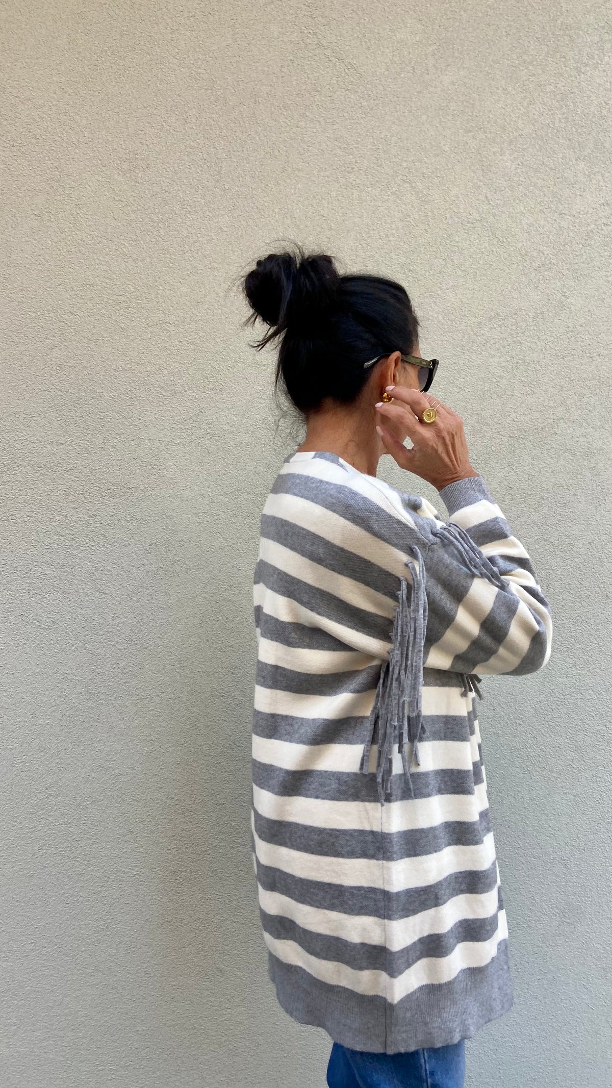 CARDIGAN FRANGIA RIGA GRIGIA