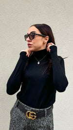 MAGLIA MEZZO COLLO NERA LUNA