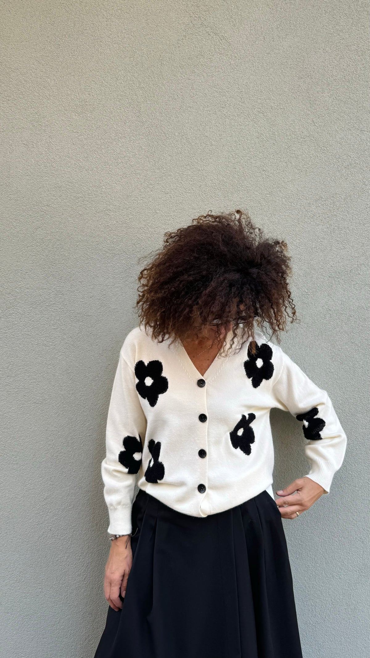 CARDIGAN FIORE BIANCO