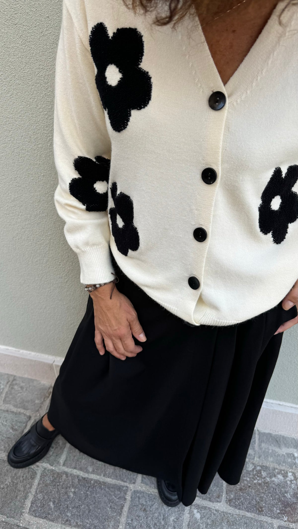 CARDIGAN FIORE BIANCO
