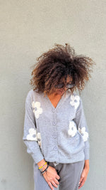CARDIGAN FIORE GRIGIO