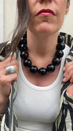 COLLANA MAXI PERLE NERE