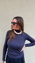 MAGLIA MEZZO COLLO BLU LUNA