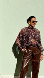 CAMICIA A POIS CIOCCOLATO