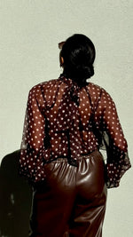 CAMICIA A POIS CIOCCOLATO