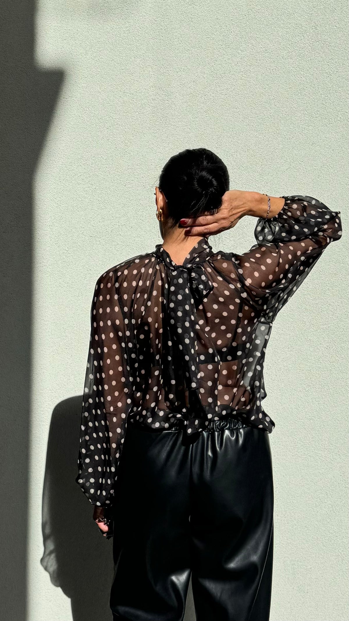 CAMICIA A POIS NERA