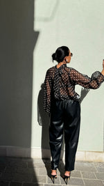 PANTALONE ECOPELLE NERO