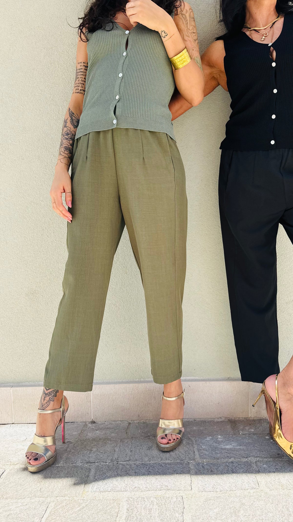 PANTALONE DRITTO SILVIA VERDE MILITARE