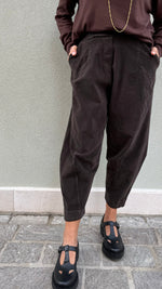 PANTALONE OVETTO IN VELLUTO CIOCCOLATO
