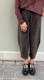 PANTALONE OVETTO IN VELLUTO CIOCCOLATO