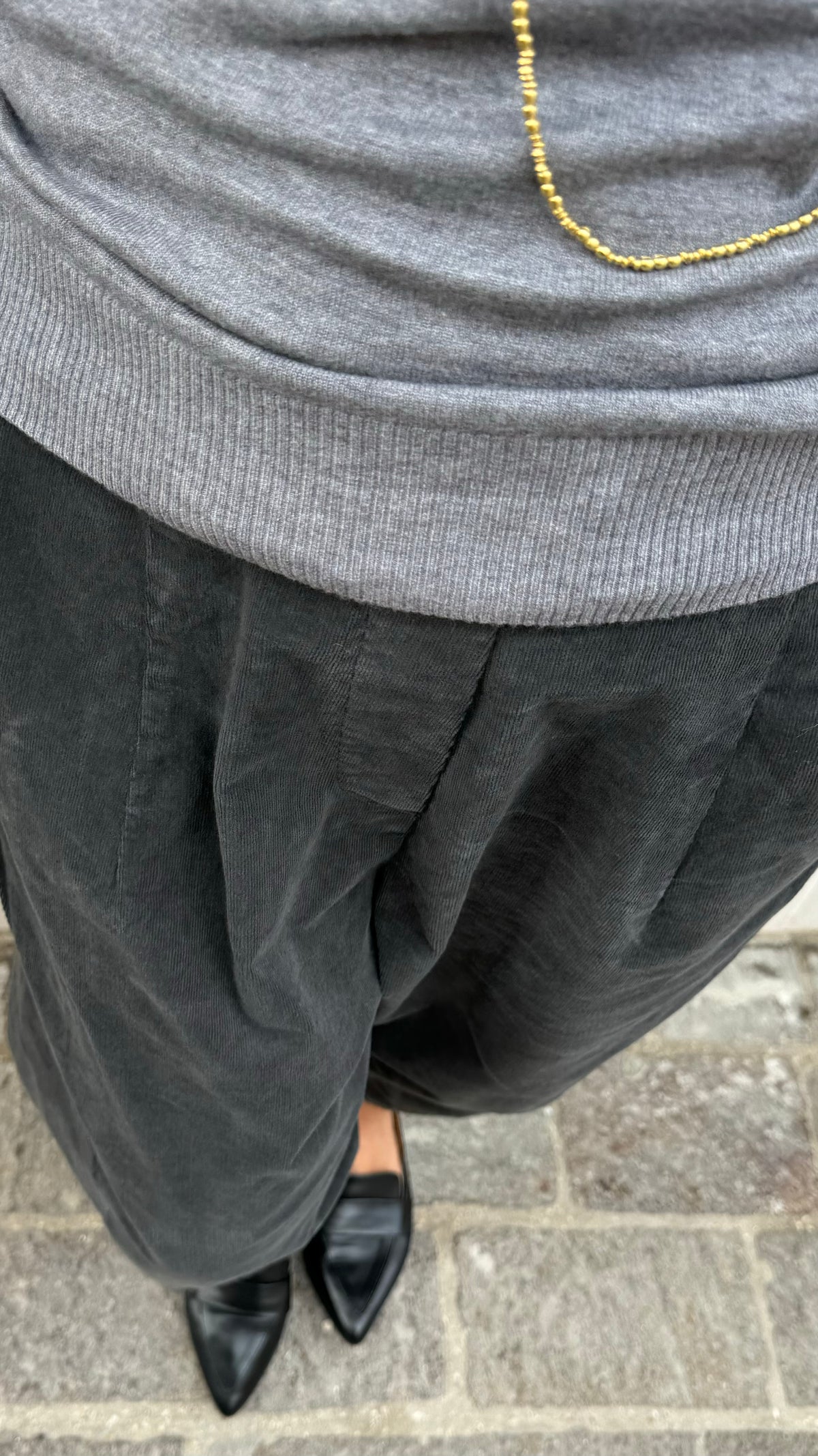 PANTALONE COVETTO VELLUTO GRIGIO