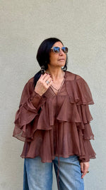 CAMICIA VOLANT CIOCCOLATO