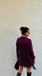 ABITO FRANGE BORDEAUX